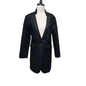 Super Soft Black Trench Coat Over Coat Size Small